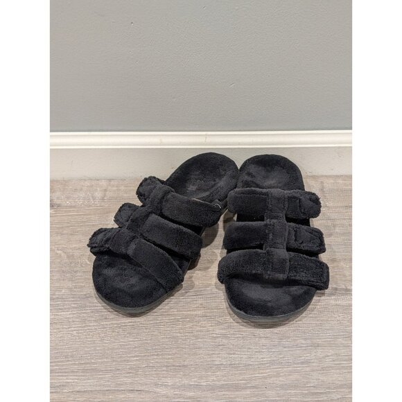 Vionic Women's Adjustable Open-toe Slipper With Orthotic Arch Support Black Sz 9 - Picture 1 of 16